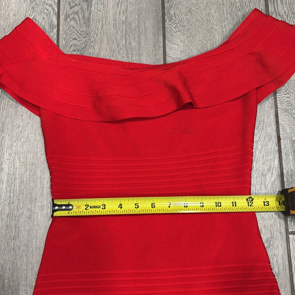 Miss Circle Bodycon Off the shoulder Bandage Red Dress Size Medium - Picture 6 of 12